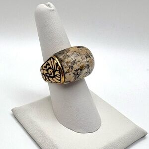 Studio Barse Natural Moss Agate Golden Bronze Southwestern Style Ring